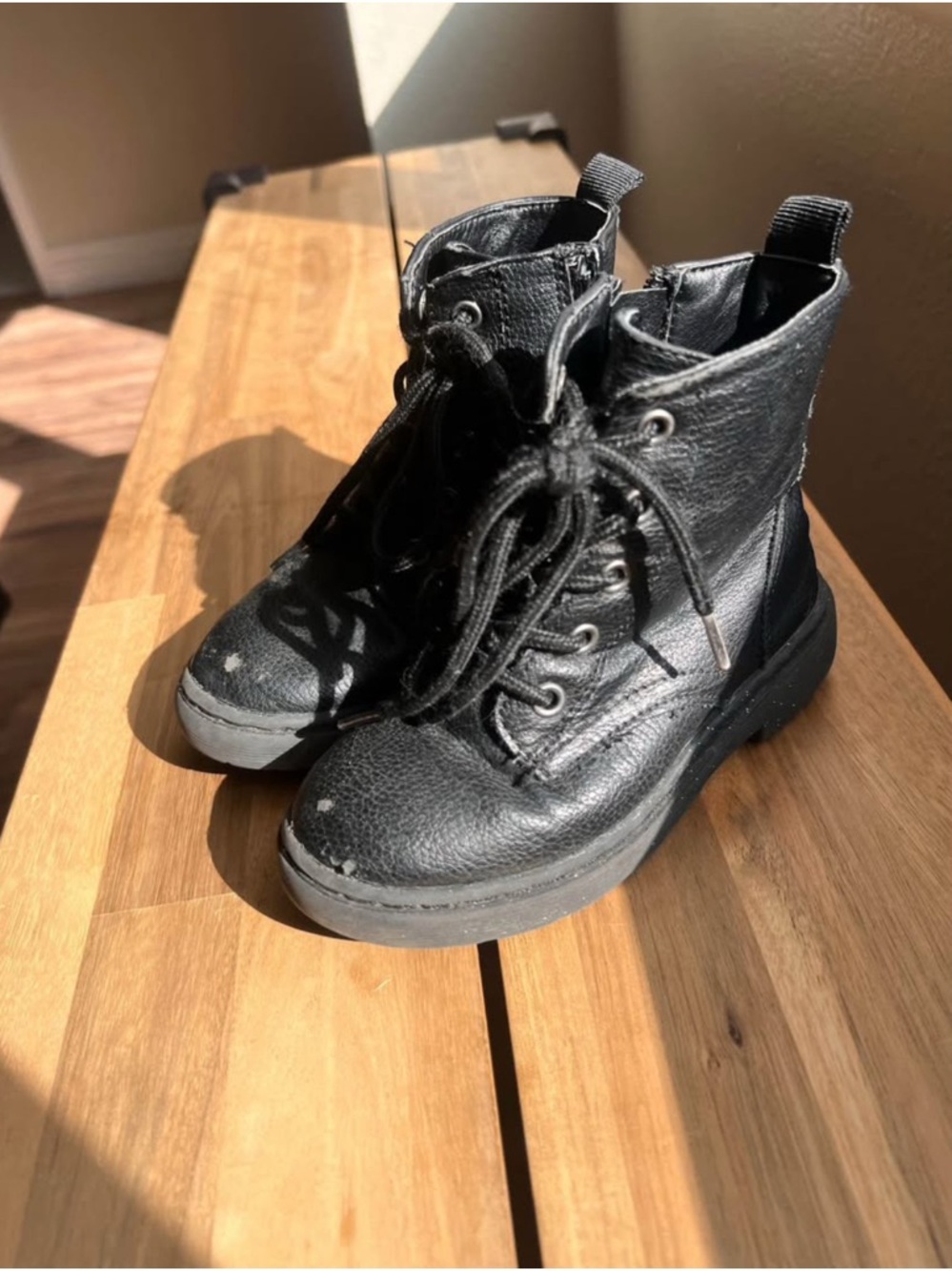 Sincerely Jules Black Lace-Up Platform Boots